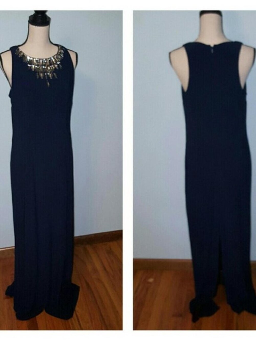 Vince Camuto Elegant Navy Maxi Dress ~ Special Occasion Formal Prom ~ Size 12
